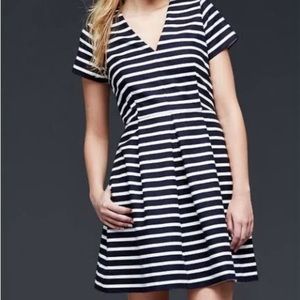 Gap Navy and White Stripes Fit and Flare Dress